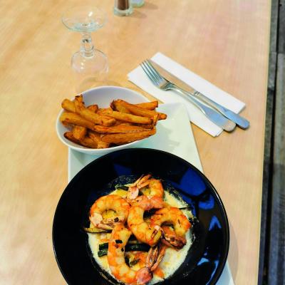 Gambas flambées au pastis